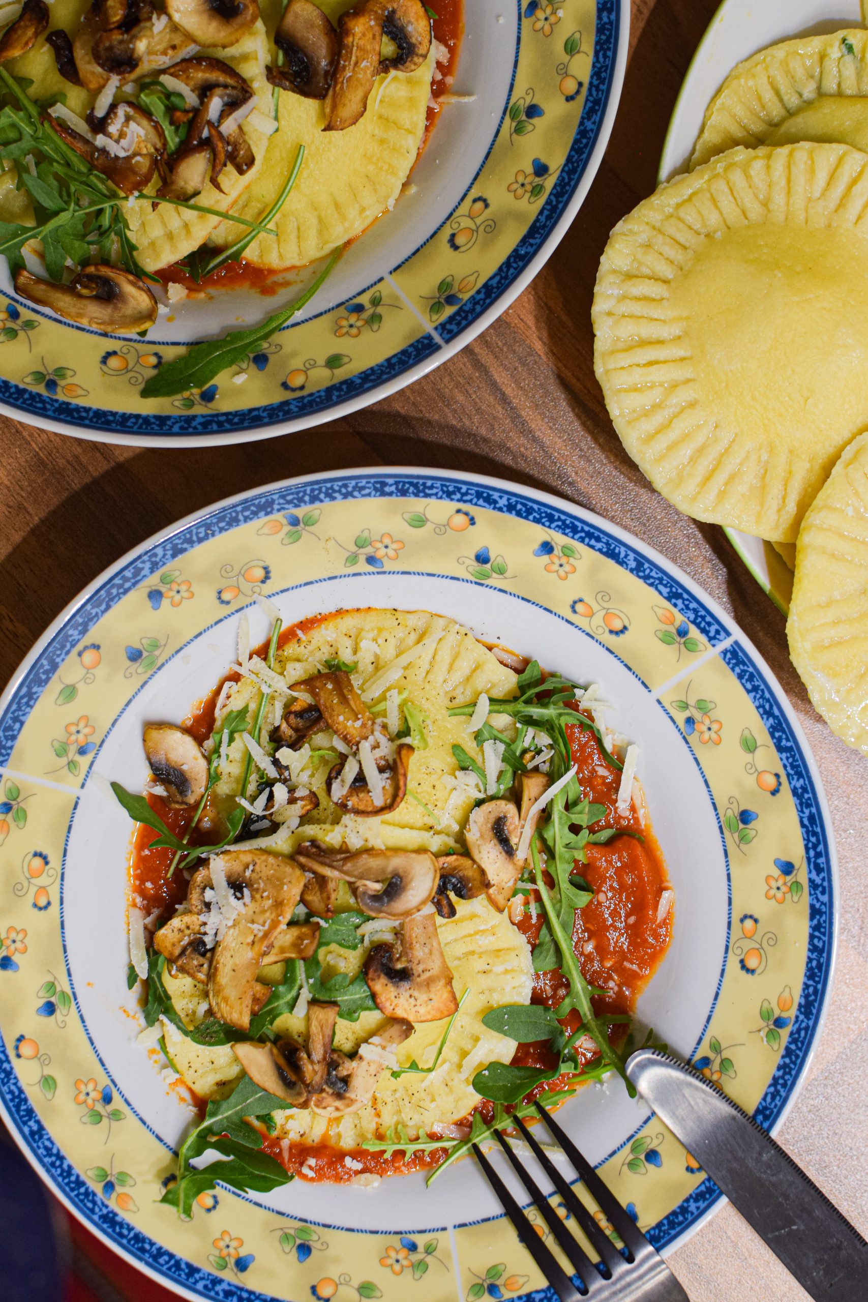 Hjemmelavet ravioli med spinat og ricotta