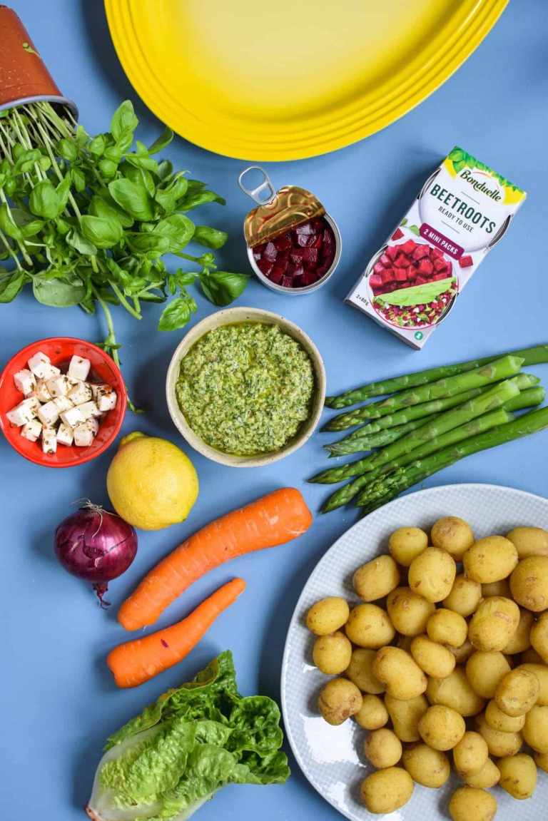 Kartoffelsalat med hjemmelavet pesto