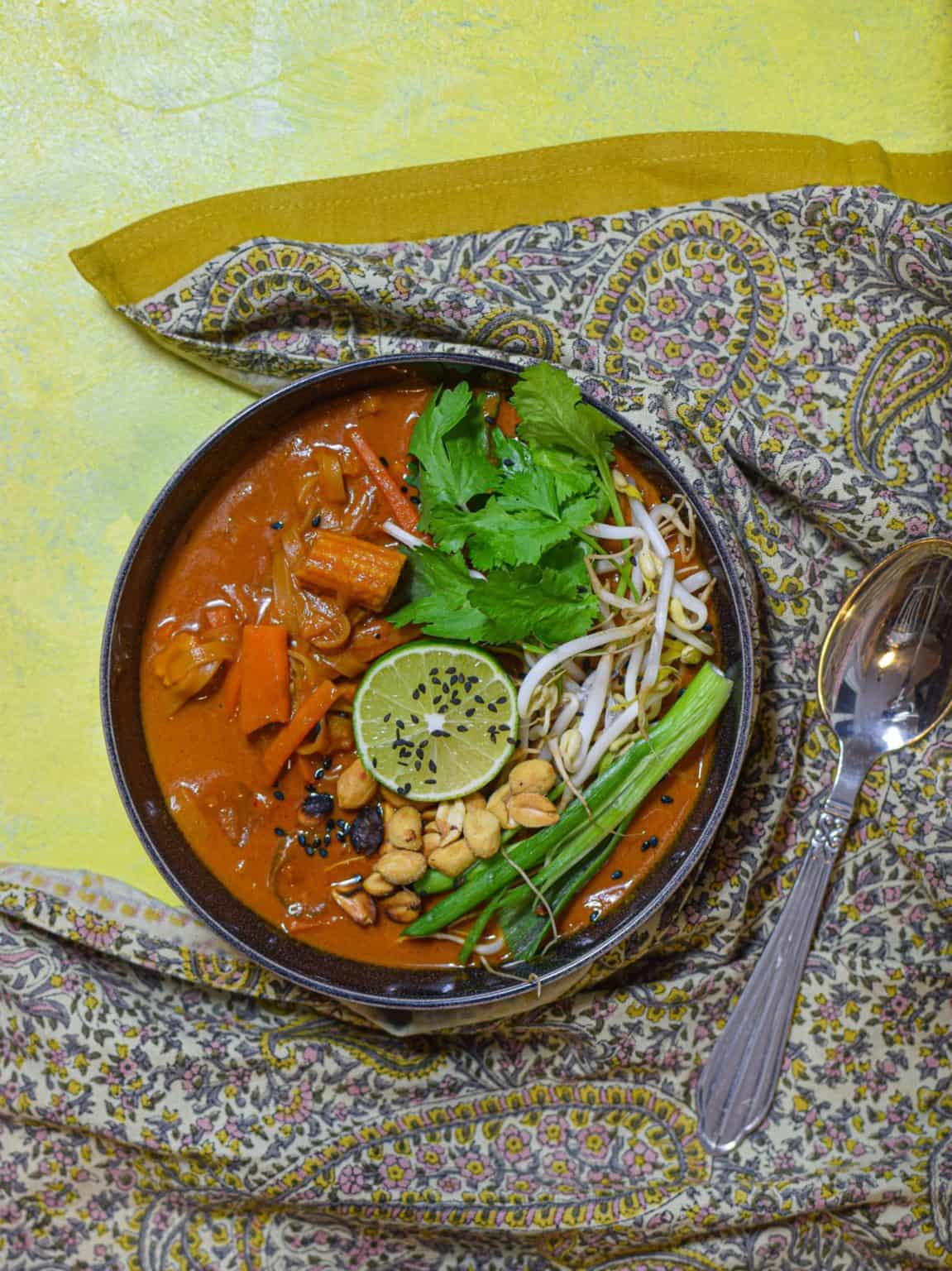 Spicy Thaisuppe Med Peanutbutter Vegetarisk Suppe