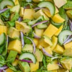 Lækker mango salat med avocado og agurk