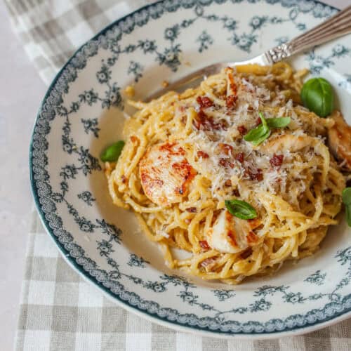 Spaghetti Carbonara med kylling