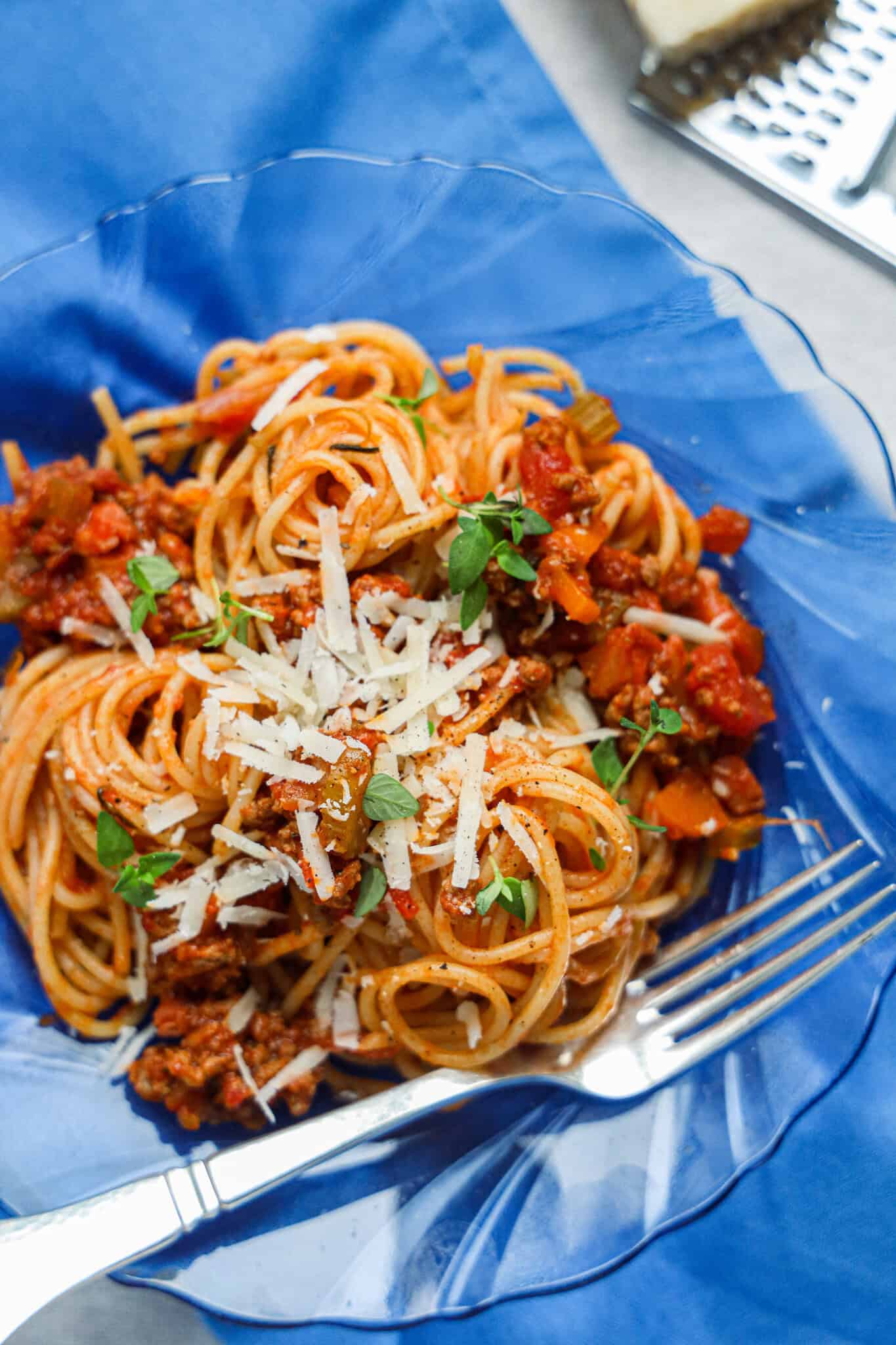 Spaghetti med kødsovs