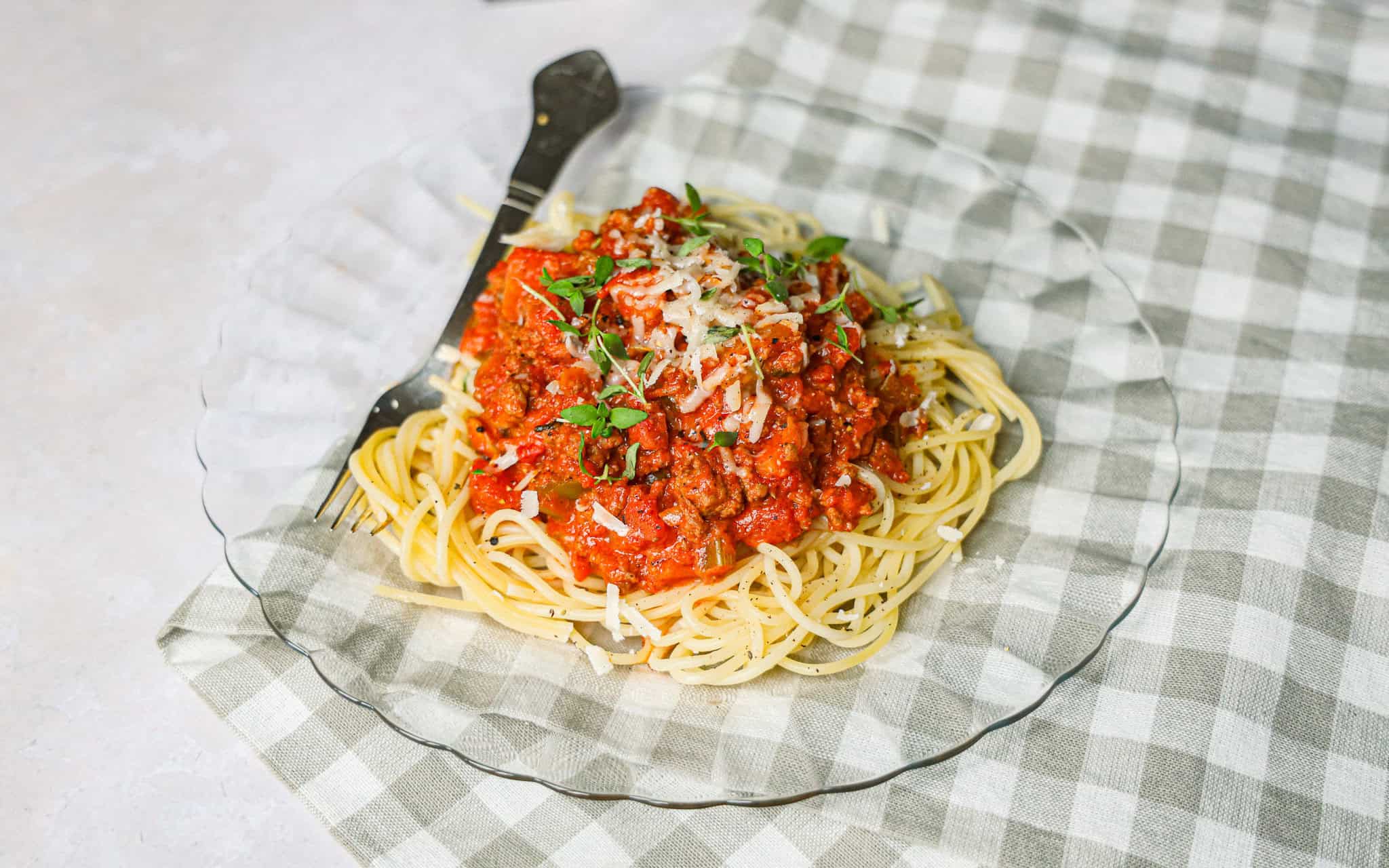 Spaghetti kødsauce med fløde