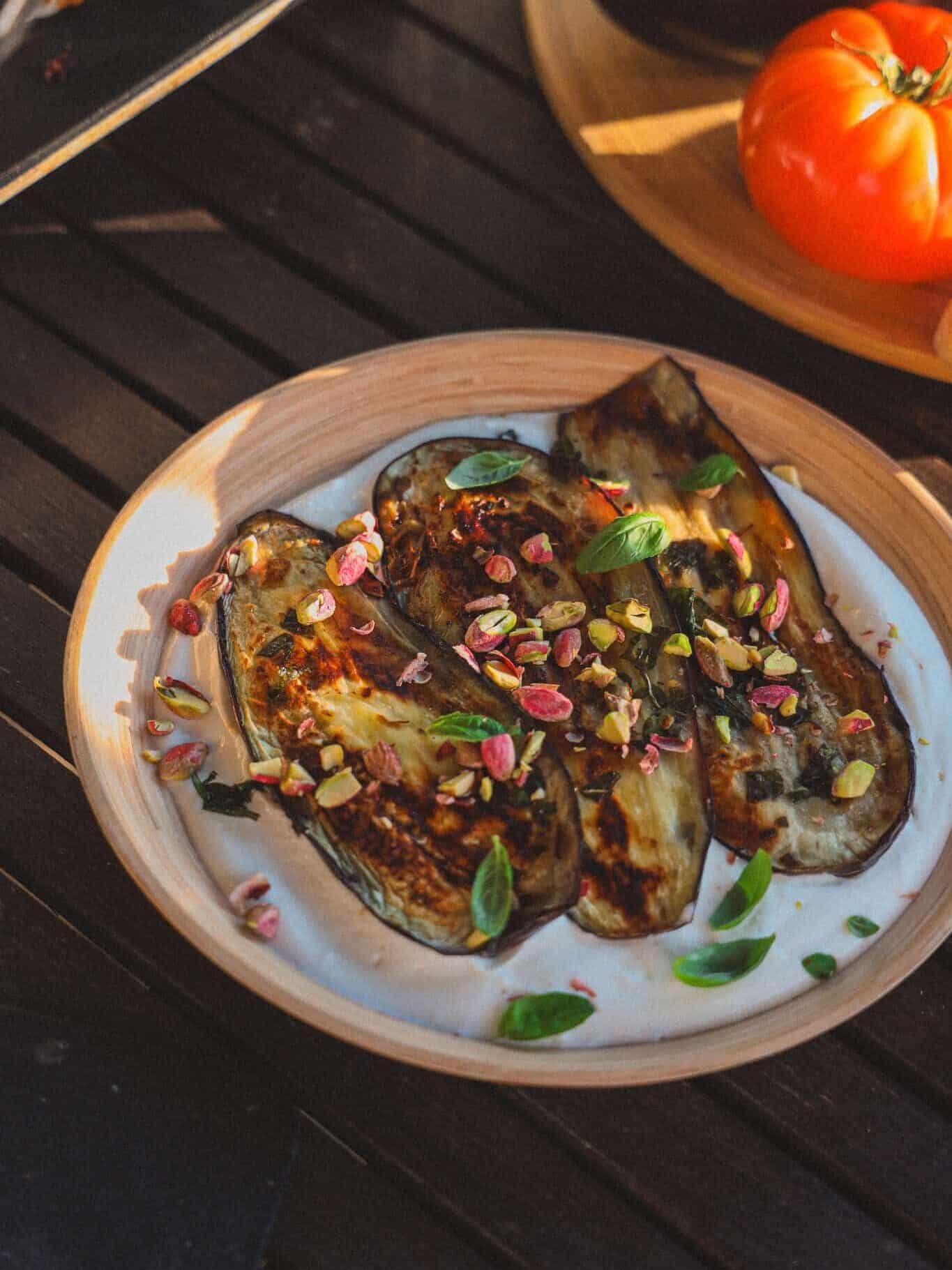 Grillet aubergine med fetacreme 7