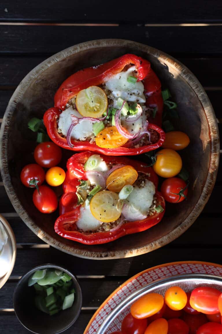 Fylte peberfrugter med quinoa og mozzarella 10