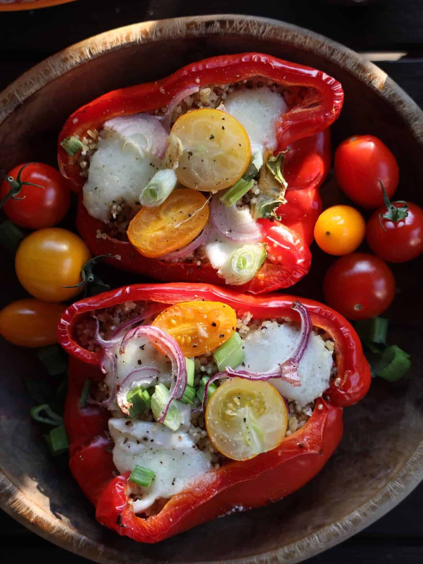 Fylte peberfrugter med quinoa og mozzarella 1