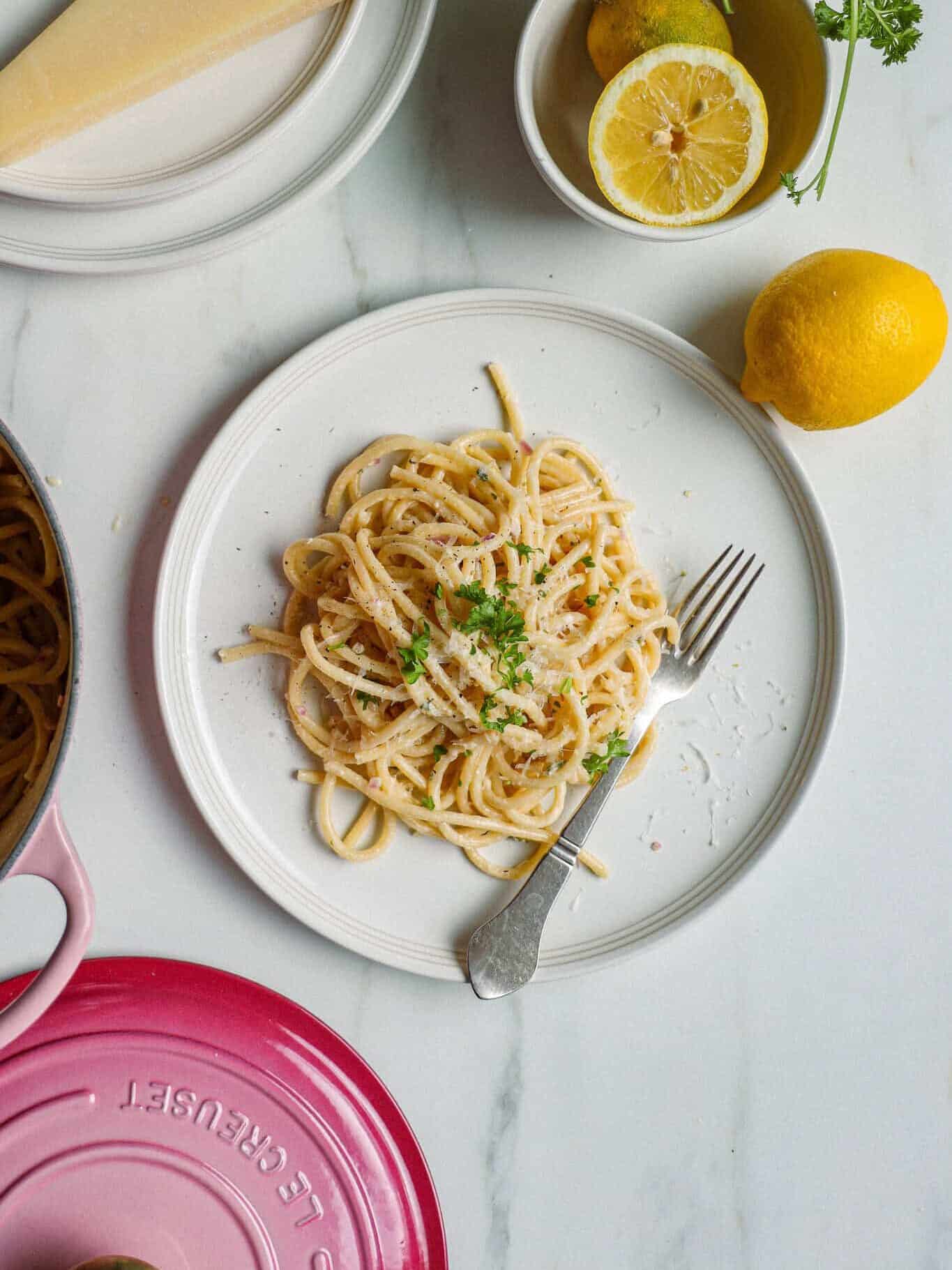 Citronpasta med flødesauce