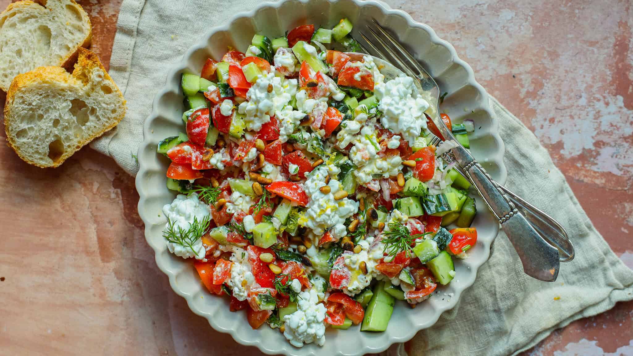 Salat med hytteost