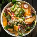 Melonsalat med agurk, radiser og mynte_02