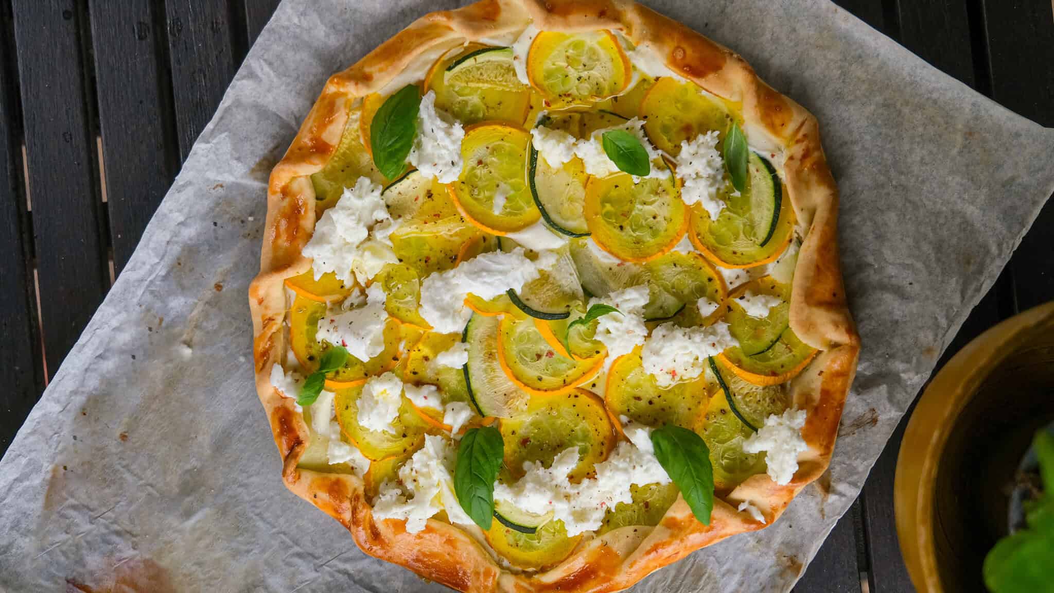Galette med ricotta og squash