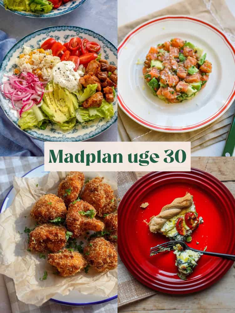 Madplan med nem aftensmad til uge 30