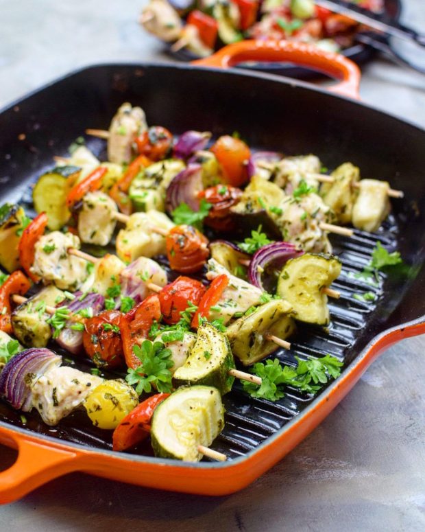 Grillspyd med halloumi