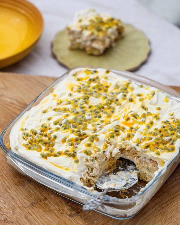 Soleu Misu med mango og passionsfrugt