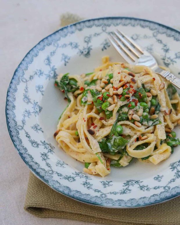 pasta med flødesovs