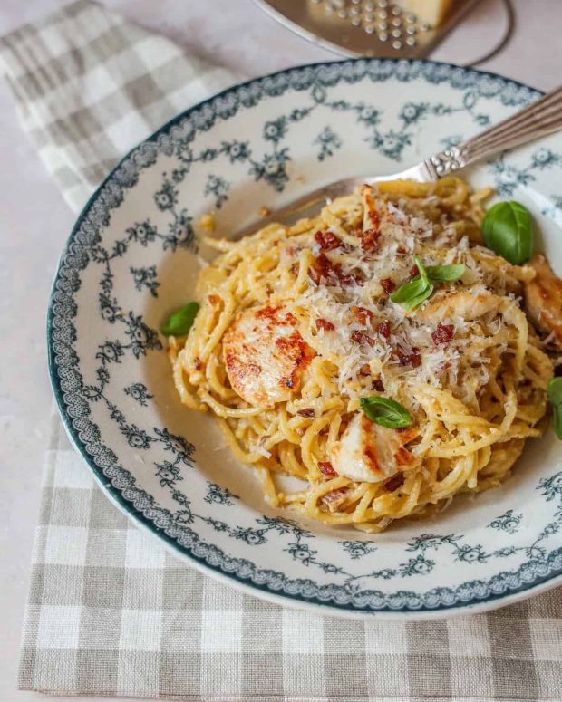 Spaghetti Carbonara med kylling