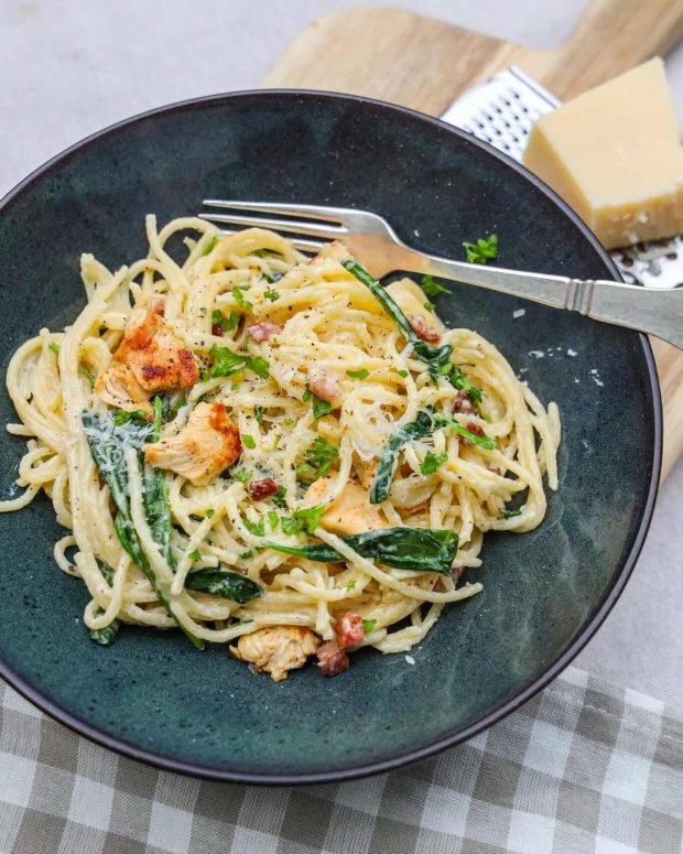 Pasta Alfredo med kylling