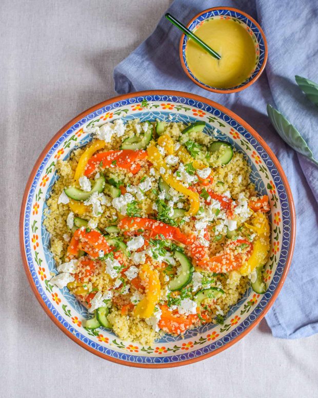 bulgursalat med bagte peberfrugter